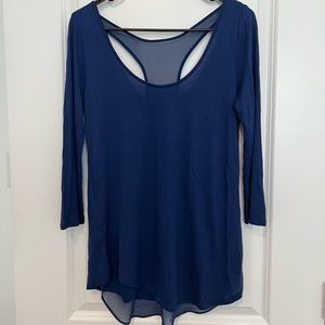 Blue thin casual top